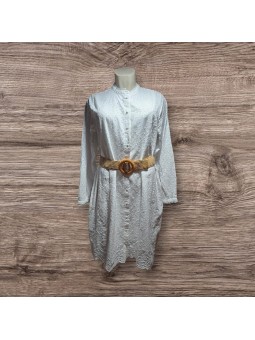 Vestido blanco mujer de cuello alto