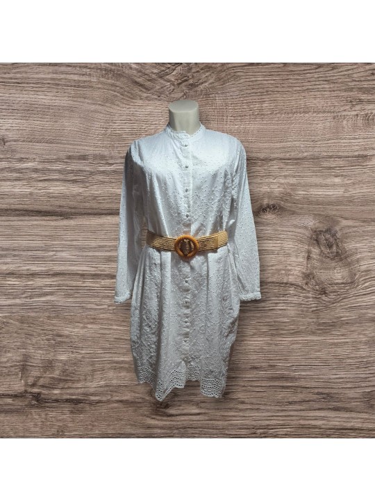 Vestido blanco mujer de cuello alto