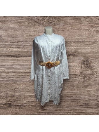 Vestido blanco mujer de cuello alto